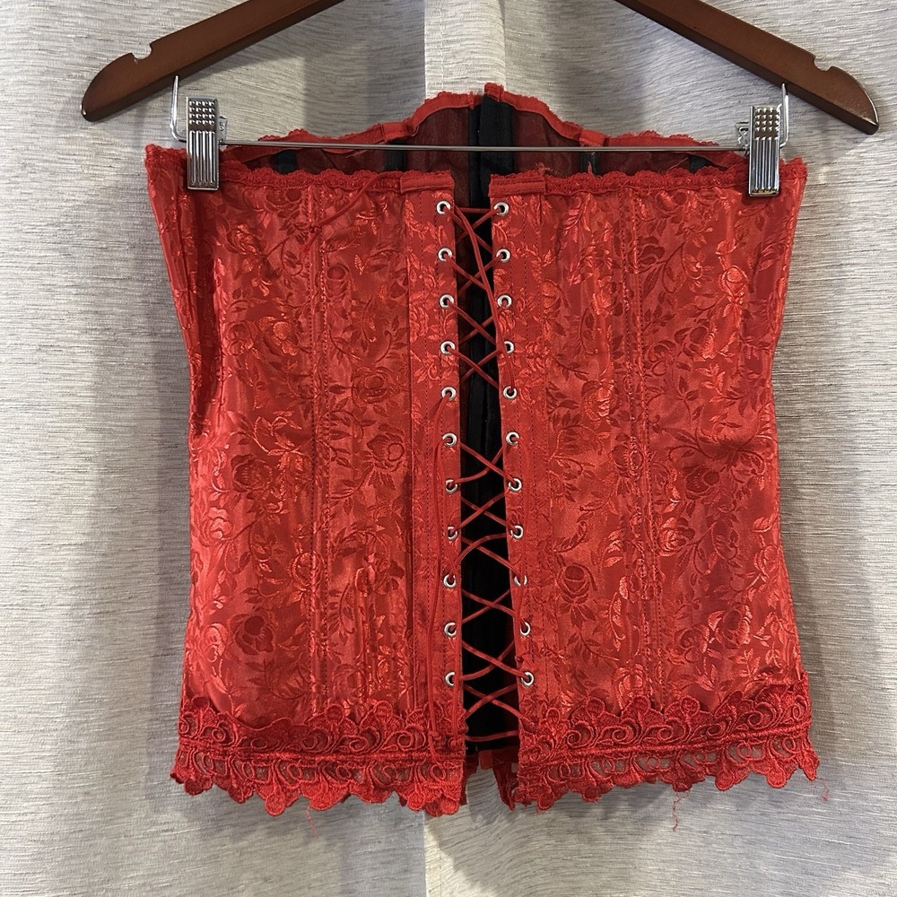 Vintage Corset‎ Lace Up Bustier Red